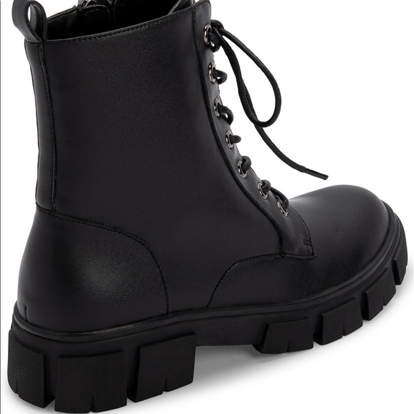 Aqua College Pippa Leather Lug Sole Waterproof Combat Boot - Picture 2 of 7